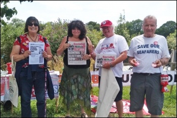 Socialist Party members at Tolpuddle 2019, photo by Jane Ward