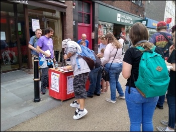 Worcester Socialist Party campaigning against the fire cuts, photo by Worcester Socialist Party