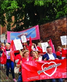 Lincolnshire health visitors' solidarity rally August 2019, photo Lindsey Morgan