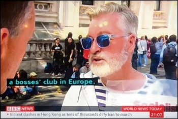 Socialist Party member Glenn Kelly explains to the BBC that socialists oppose the EU