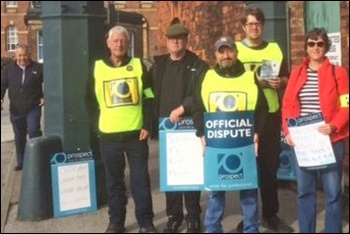 National Railway Museum staff on strike in York, 30.8.19, photo by Mal Richardson