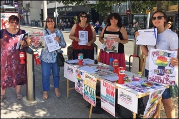 Socialist Party members at Southampton Pride, 24.8.19, photo by Southampton Socialist Party