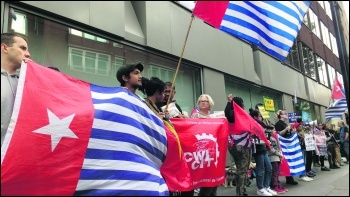 West Papuan protest outside Indonesian embassy on 7 September, photo James Ivens