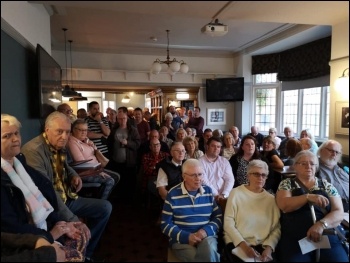 Packed Coventry congestion charge meeting, photo Coventry Socialist Party Packed Coventry congestion charge meeting, photo Coventry Socialist Party