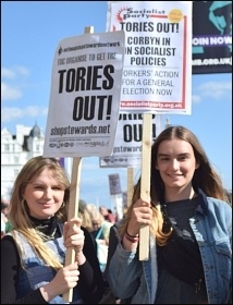 The NSSN lobbying the TUC, 2019, photo Mary Finch