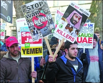Donald Trump and Boris Johnson rallied round the murderous Saudi regime, which continues to prosecute a brutal war in Yemen, photo Alisdare Hickson/CC
