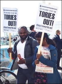 The NSSN lobbying the TUC, Sept 2019, photo Mary Finch