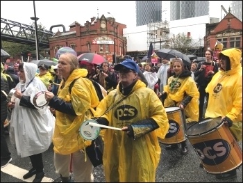 PCS members on the anti-Tory demo in Manchester on 29.9.19