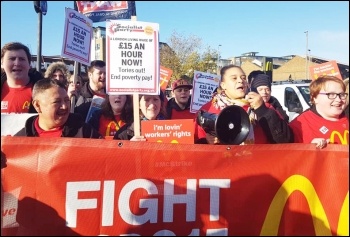 Wandsworth Town strike protest by McDonald's workers, 12th November 2019 , photo Isai Priya 