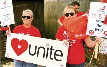 Previous protest against NHS staff transfer into a 'wholly owned subsidiary', photo by John Gillman