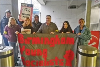 RMT picket line joined by Birmingham Socialist Party, 16.11.19