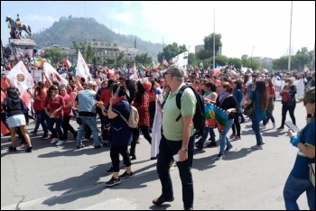 Marching against the government in Chile, November 2019, photo Socialismo Revolucionario (CWI Chile)