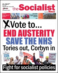 Front page of the Socialist, issue 1067