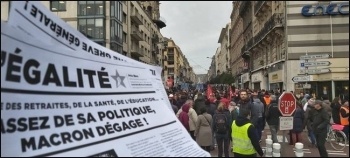 L'Egalité, the paper of Gauche Révolutionnaire, being sold on one of the demonstrations, photo by GR
