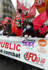 Workers demonstrating in France, 5.12.19, photo by GR
