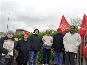 Picket line on 14 January, photo Bradford Socialist Party
