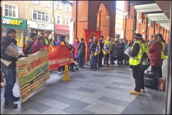 PCS union strike at Ealing tax office, 15.1.20, photo London Socialist Party PCS union strike at Ealing tax office, 15.1.20, photo London Socialist Party