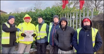 Westex Carpets factory in Cleckheaton, West Yorkshire, have been on strike for two months in a dispute over pay. Westex Carpets factory in Cleckheaton, West Yorkshire, have been on strike for two months in a dispute over pay.