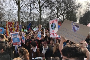 Climate strikers in London, 14.2.20, photo by London Socialist Party