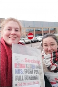 Selling the Socialist in Leicester, 13.2.20, photo Leicester Socialist Party