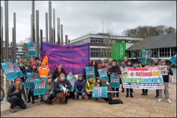 UCU picket line at Keele University in February before the lockdown