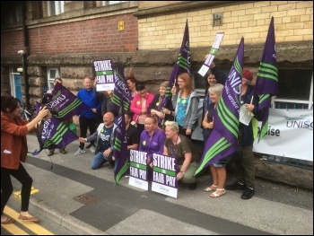 Addaction charity workers' strike, photo Unison NW