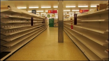 Empty supermarket shelves, photo 