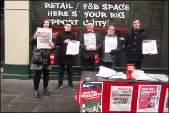 Newcastle Socialist Party campaign stall 7 March