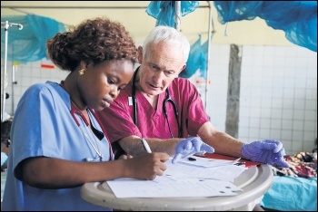 NHS staff are on the front line, photo by DFID/CC