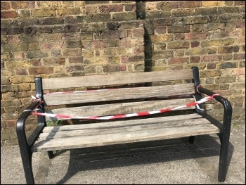 A closed bench, London, May 2020