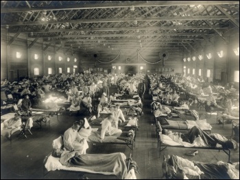 A hospital in Kansas during the Spanish flu pandemic in 1918