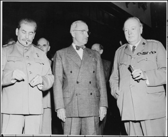 Russian leader Joseph Stalin, US president Harry Truman and British prime minister Winston Churchill in 1945 on the eve of the new ‘Cold War’ which rapidly emerged between US imperialism and the Soviet Union