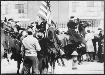 Striking workers clash with mounted cops outside an electrical factory in Philadelphia in 1946 Striking workers clash with mounted cops outside an electrical factory in Philadelphia in 1946