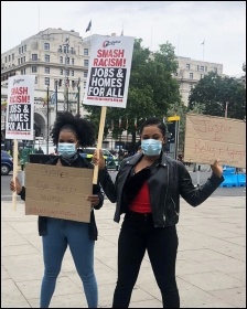 Protest in solidarity with George Floyd, murdered by the police in the US. 3.6.20, photo Sarah SE