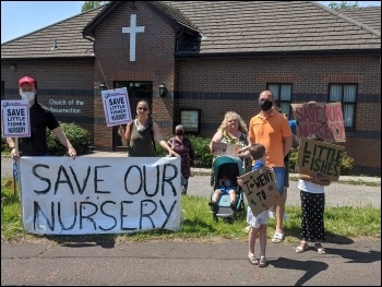 Fighting to save Little Fishes nursery in Cardiff June 2020, photo Cardiff SP