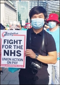 Protest march in London, for a 15% pay increase for healthcare staff, 29.7.20, photo Isai