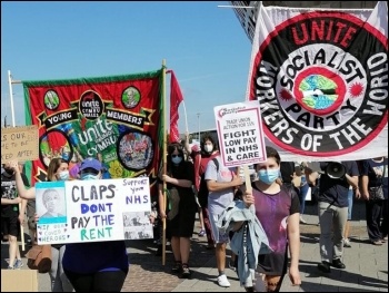 Demanding a 15% pay rise for NHS workers, 8th August 2020, Cardiff