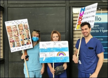 NHS workers campaigning, 8th August 2020, London, photo Judy NHS workers campaigning, 8th August 2020, London, photo Judy