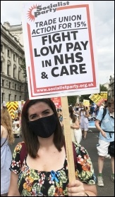 Demanding a 15% pay rise for NHS workers, 8th August 2020, London, photo Judy