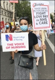 Demanding a 15% pay rise for NHS workers, 8th August 2020, London, photo Judy