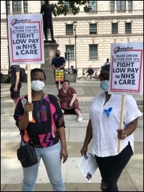 Demanding a 15% pay rise for NHS workers, 8th August 2020, London, photo Sarah SE