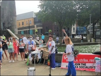 Demanding a 15% pay rise for NHS workers, 8th August 2020, Swansea