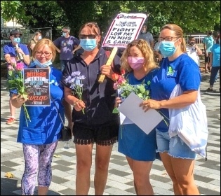 Demanding a 15% pay rise for NHS workers, 8th August 2020, Merthyr