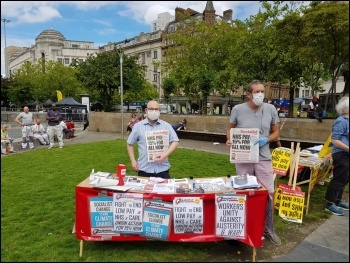 Demanding a 15% pay rise for NHS workers, 8th August 2020, Manchester, photo Sally G