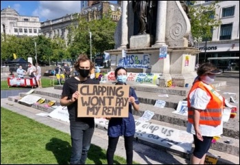 Demanding a 15% pay rise for NHS workers, 8th August 2020, Manchester, photo Sally G
