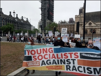 London protest organised by Young Socialists against the A-levels fiasco 15 August 2020, photo Mark Best