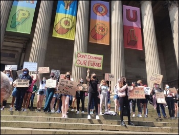 Liverpool A-Level students protesting