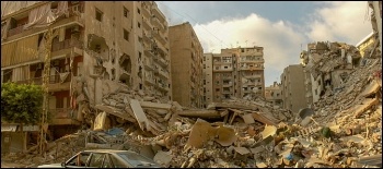 Damage to buildings and apartments in Beirut after the massive explosion in the city's port on 4 August. Many other areas of the capital were reduced to rubble