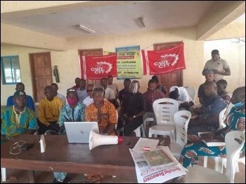 CWI members in Nigeria watch the rally