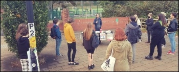 A Birmingham Socialist Students street meeting, socially distanced